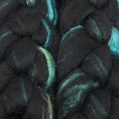 Hand Painted 60/40 Black BFL Silk Roving (4oz) | Combed Top for Spinning and Felting