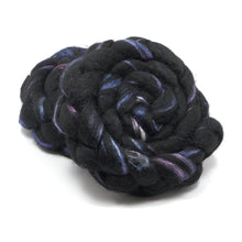 Load image into Gallery viewer, Hand Painted 60/40 Black BFL Silk Roving (4oz) | Combed Top for Spinning and Felting