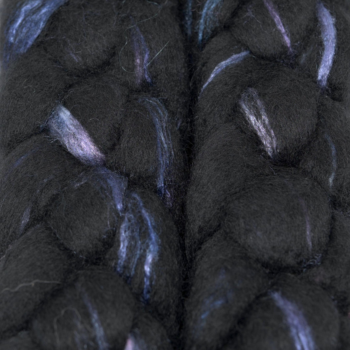 Hand Painted 60/40 Black BFL Silk Roving (4oz) | Combed Top for Spinning and Felting