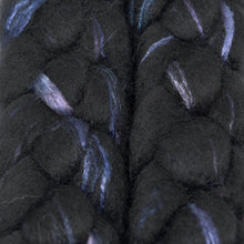 Load image into Gallery viewer, Hand Painted 60/40 Black BFL Silk Roving (4oz) | Combed Top for Spinning and Felting