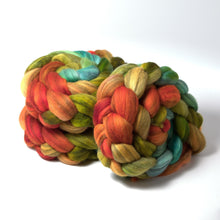 Load image into Gallery viewer, Hand Painted Merino Humbug Roving (4oz) | Combed Top for Spinning and Felting