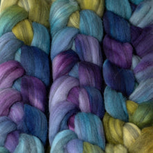 Load image into Gallery viewer, Hand Painted Merino Humbug Roving (4oz) | Combed Top for Spinning and Felting