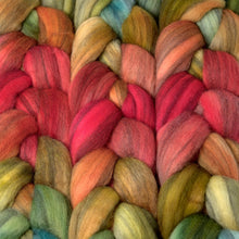 Load image into Gallery viewer, Hand Painted Merino Humbug Roving (4oz) | Combed Top for Spinning and Felting