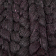Load image into Gallery viewer, Hand Painted 80/20 Black Alpaca Mulberry Silk Roving (4oz) | Combed Top for Spinning and Felting