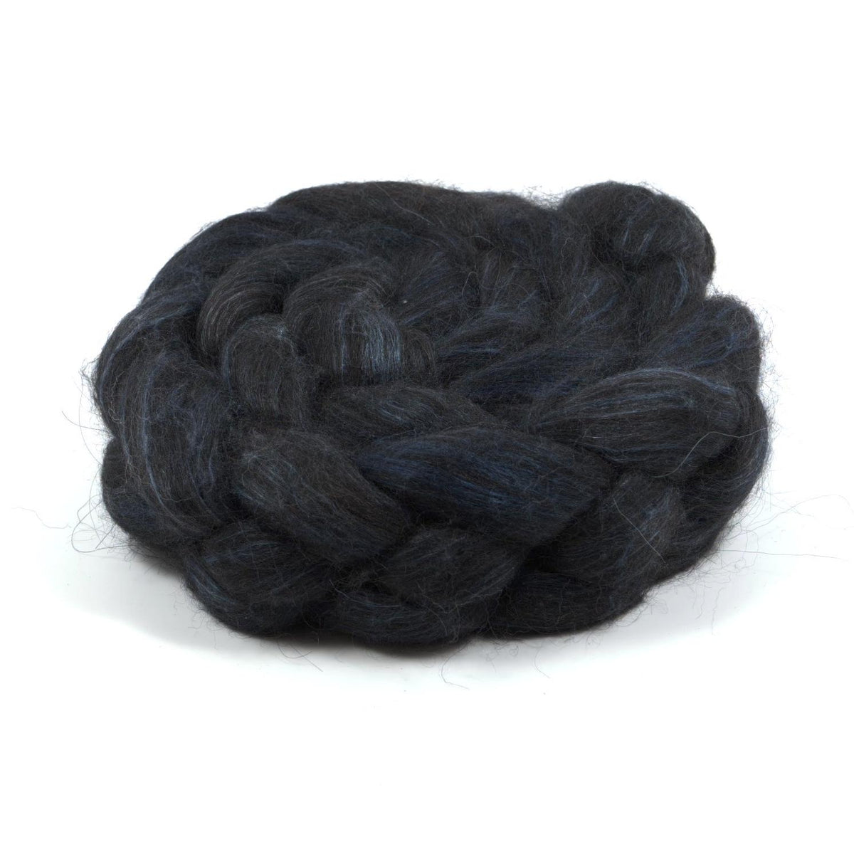 Hand Painted 80/20 Black Alpaca Mulberry Silk Roving (4oz) | Combed Top for Spinning and Felting