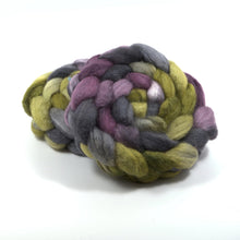 Load image into Gallery viewer, Hand Painted 75/25 BFL Tussah Silk Roving (4oz) | Combed Top for Spinning and Felting