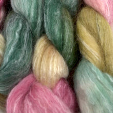 Load image into Gallery viewer, Hand Painted 50/25/25 BFL / Rose Fiber / Baby Alpaca Roving (4oz) | Combed Top for Spinning and Felting