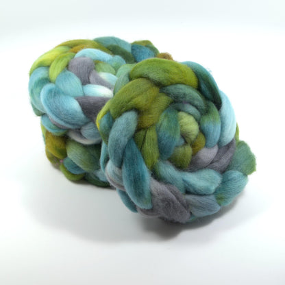 Hand Painted Blue Faced Leicester Roving (4oz) | Combed Top for Spinning and Felting