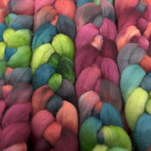 Load image into Gallery viewer, Hand Painted Blue Faced Leicester Roving (4oz) | Combed Top for Spinning and Felting