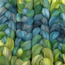Load image into Gallery viewer, Hand Painted Merino Humbug Roving (4oz) | Combed Top for Spinning and Felting
