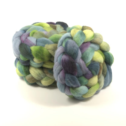 Hand Painted Blue Faced Leicester Roving (4oz) | Combed Top for Spinning and Felting