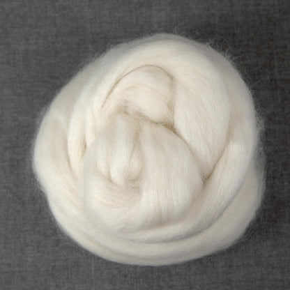 White Baby Alpaca Roving - Undyed (4oz) | Combed Top / Roving for Spinning and Felting