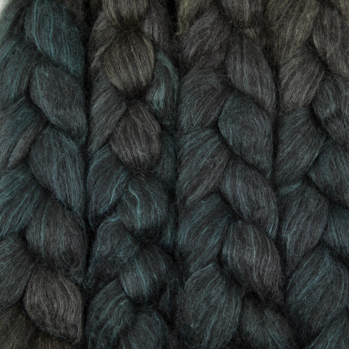 Hand Painted 80/20 Black Alpaca Mulberry Silk Roving (4oz) | Combed Top for Spinning and Felting
