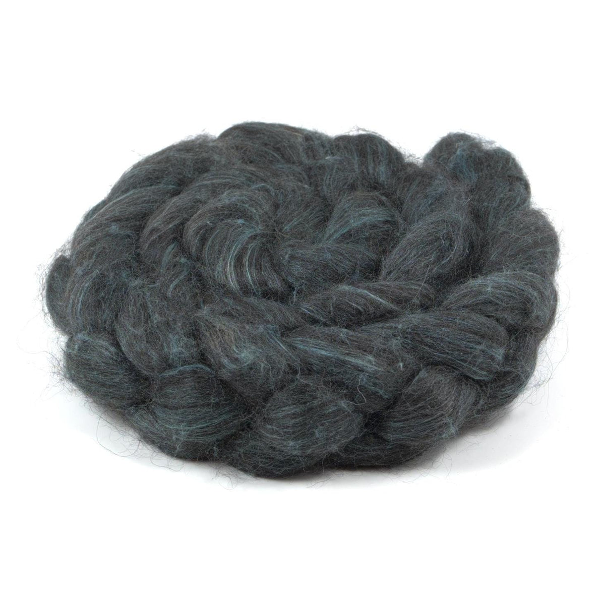 Hand Painted 80/20 Black Alpaca Mulberry Silk Roving (4oz) | Combed Top for Spinning and Felting