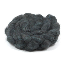 Load image into Gallery viewer, Hand Painted 80/20 Black Alpaca Mulberry Silk Roving (4oz) | Combed Top for Spinning and Felting