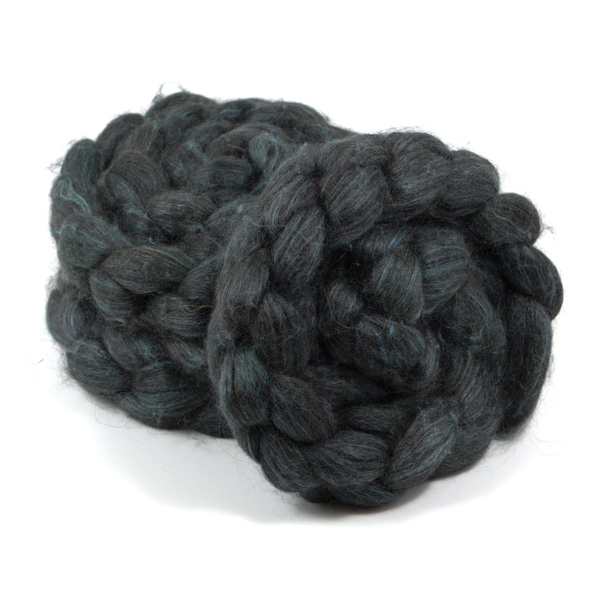 Hand Painted 80/20 Black Alpaca Mulberry Silk Roving (4oz) | Combed Top for Spinning and Felting