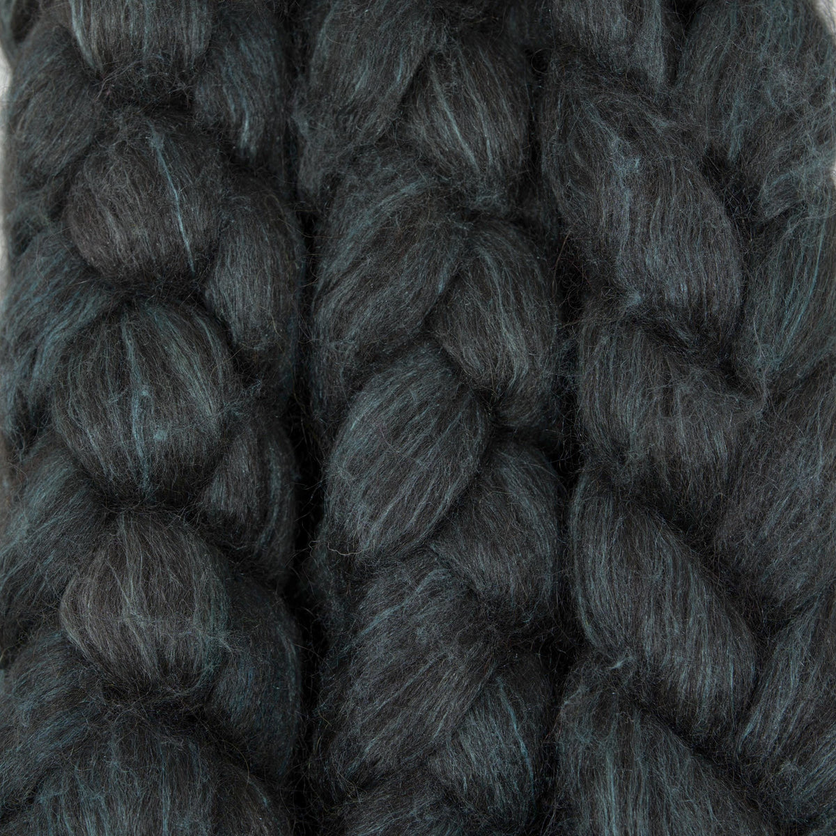 Hand Painted 80/20 Black Alpaca Mulberry Silk Roving (4oz) | Combed Top for Spinning and Felting