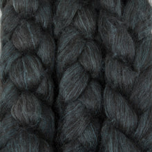 Load image into Gallery viewer, Hand Painted 80/20 Black Alpaca Mulberry Silk Roving (4oz) | Combed Top for Spinning and Felting