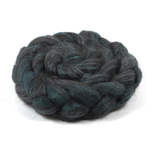 Load image into Gallery viewer, Hand Painted 80/20 Black Alpaca Mulberry Silk Roving (4oz) | Combed Top for Spinning and Felting