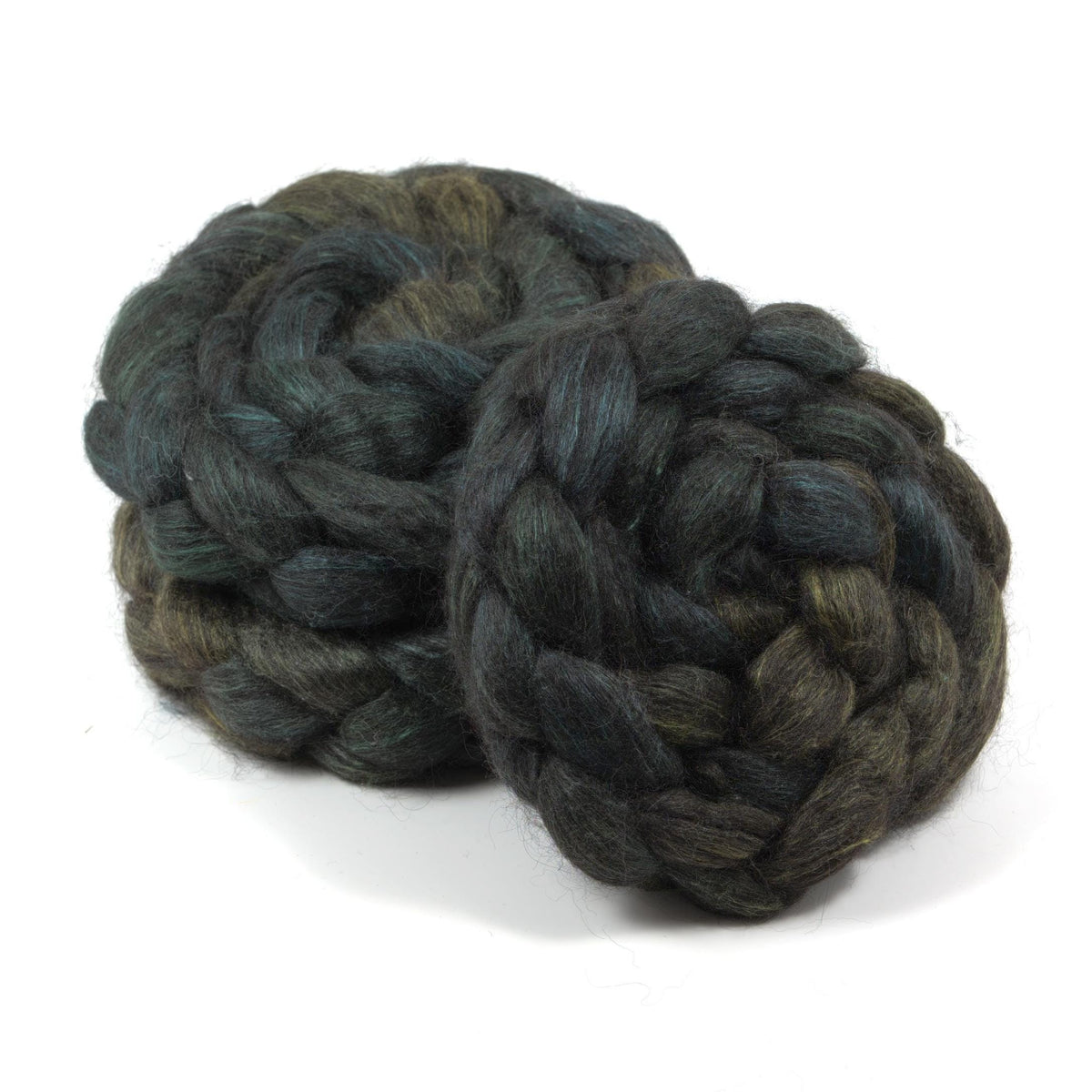 Hand Painted 80/20 Black Alpaca Mulberry Silk Roving (4oz) | Combed Top for Spinning and Felting