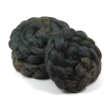 Load image into Gallery viewer, Hand Painted 80/20 Black Alpaca Mulberry Silk Roving (4oz) | Combed Top for Spinning and Felting