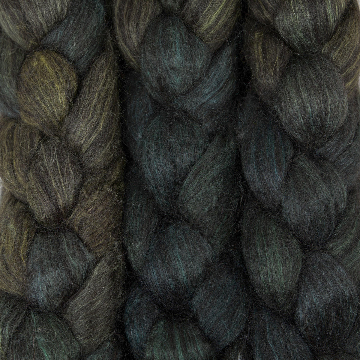 Hand Painted 80/20 Black Alpaca Mulberry Silk Roving (4oz) | Combed Top for Spinning and Felting