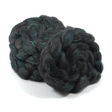 Load image into Gallery viewer, Hand Painted 80/20 Black Alpaca Mulberry Silk Roving (4oz) | Combed Top for Spinning and Felting