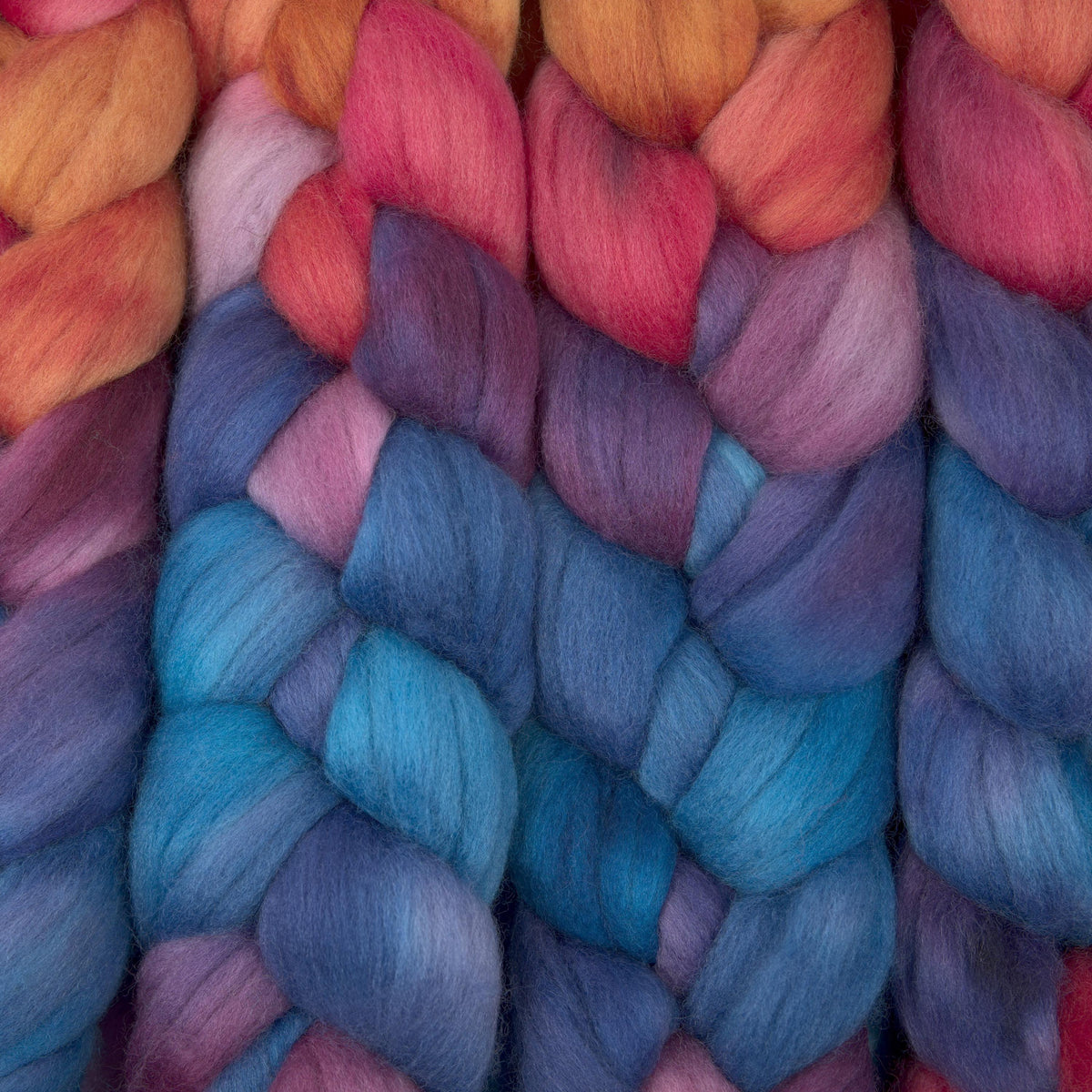 Hand Painted Polwarth Roving (4oz) | Combed Top for Spinning and Felting
