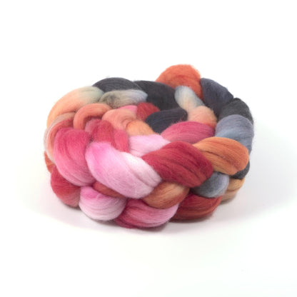 Hand Painted Polwarth Roving (4oz) | Combed Top for Spinning and Felting