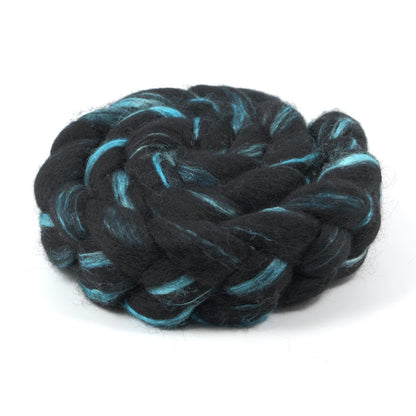 Hand Painted 60/40 Black BFL Silk Roving (4oz) | Combed Top for Spinning and Felting