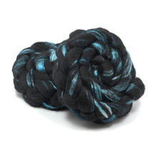 Load image into Gallery viewer, Hand Painted 60/40 Black BFL Silk Roving (4oz) | Combed Top for Spinning and Felting