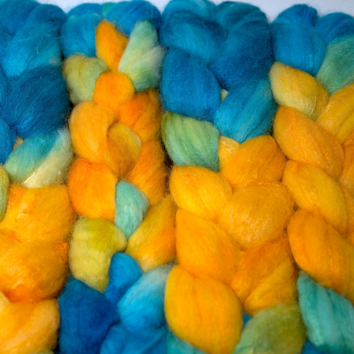 Hand Painted 75/25 BFL Silk Roving (4oz) | Combed Top for Spinning and Felting