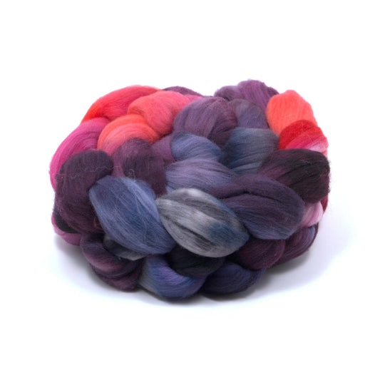 Hand Painted Rambouillet Roving (4oz) | Combed Top for Spinning and Felting