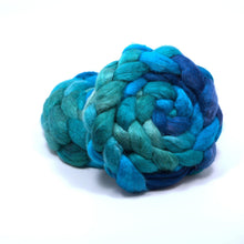 Load image into Gallery viewer, Hand Painted 50/50 Merino Mulberry Silk Roving (4oz) | Combed Top for Spinning and Felting