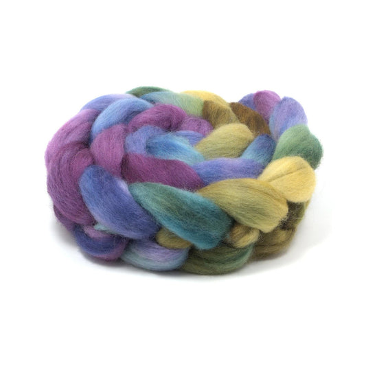 Hand Painted Corriedale Roving (4oz) | Combed Top for Spinning and Felting