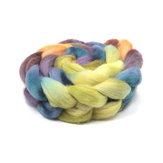 Hand Painted Corriedale Roving (4oz) | Combed Top for Spinning and Felting