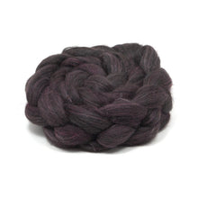 Load image into Gallery viewer, Hand Painted 80/20 Black Alpaca Mulberry Silk Roving (4oz) | Combed Top for Spinning and Felting