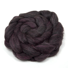 Load image into Gallery viewer, Hand Painted 80/20 Black Alpaca Mulberry Silk Roving (4oz) | Combed Top for Spinning and Felting