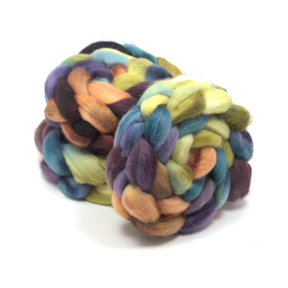 Hand Painted Corriedale Roving (4oz) | Combed Top for Spinning and Felting