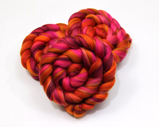 Merino Wool Roving (combed top) - Custom Blended Commercially Dyed Roving for Spinning or Felting - 4 oz