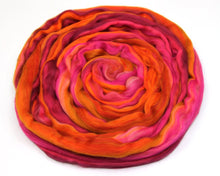 Load image into Gallery viewer, Merino Wool Roving (combed top) - Custom Blended Commercially Dyed Roving for Spinning or Felting - 4 oz