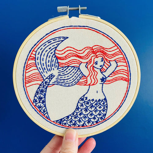 Mermaid Hair Don't Care Complete Embroidery Kit