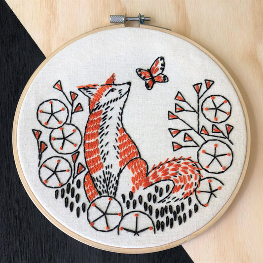 Fox in Phlox Embroidery Kit