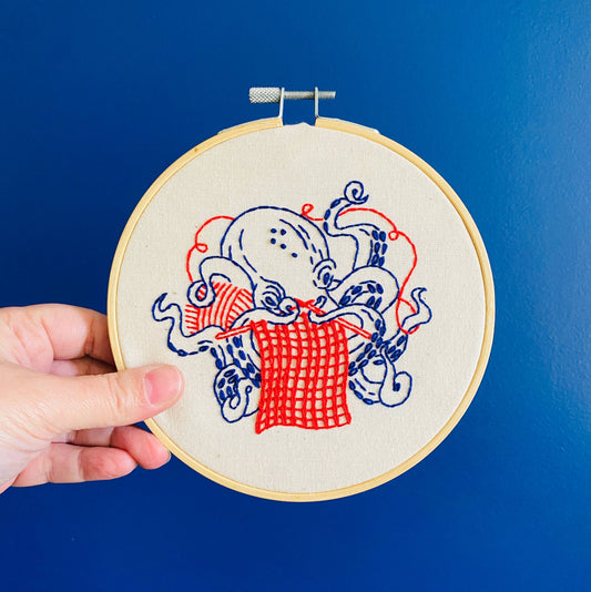 Industrious Octopus Embroidery Kit