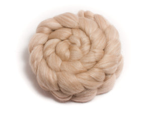 Camel/ Merino Wool/ Cultivated Silk Roving (40/40/20) - Undyed Spinning Fiber (4oz)