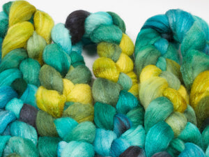 Polwarth/ Silk Roving (75/25) | (Combed Top) Hand painted Felting or Spinning Fiber